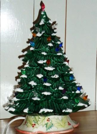 Christmas tree glazed and fiber optic lights